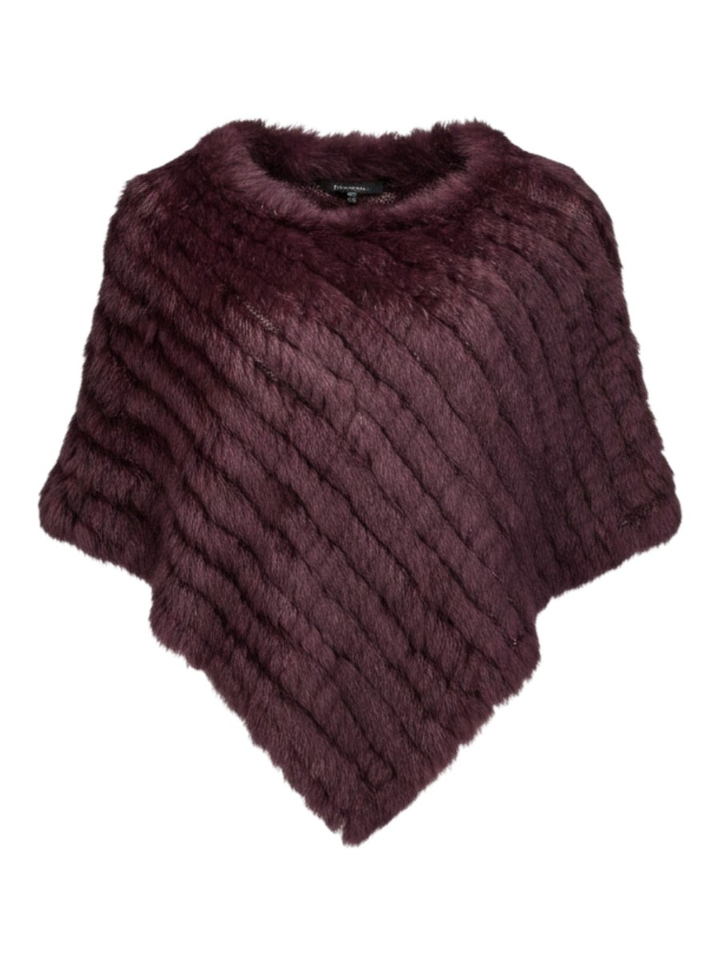 Bordeaux poncho met diagonaal gestikte banen Davos Oakwood