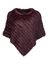 Bordeaux poncho met diagonaal gestikte banen Davos Oakwood 