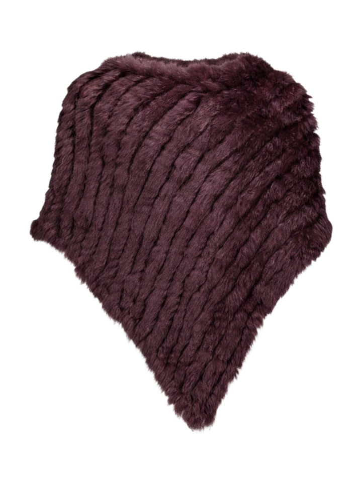 Bordeaux poncho met diagonaal gestikte banen Davos Oakwood