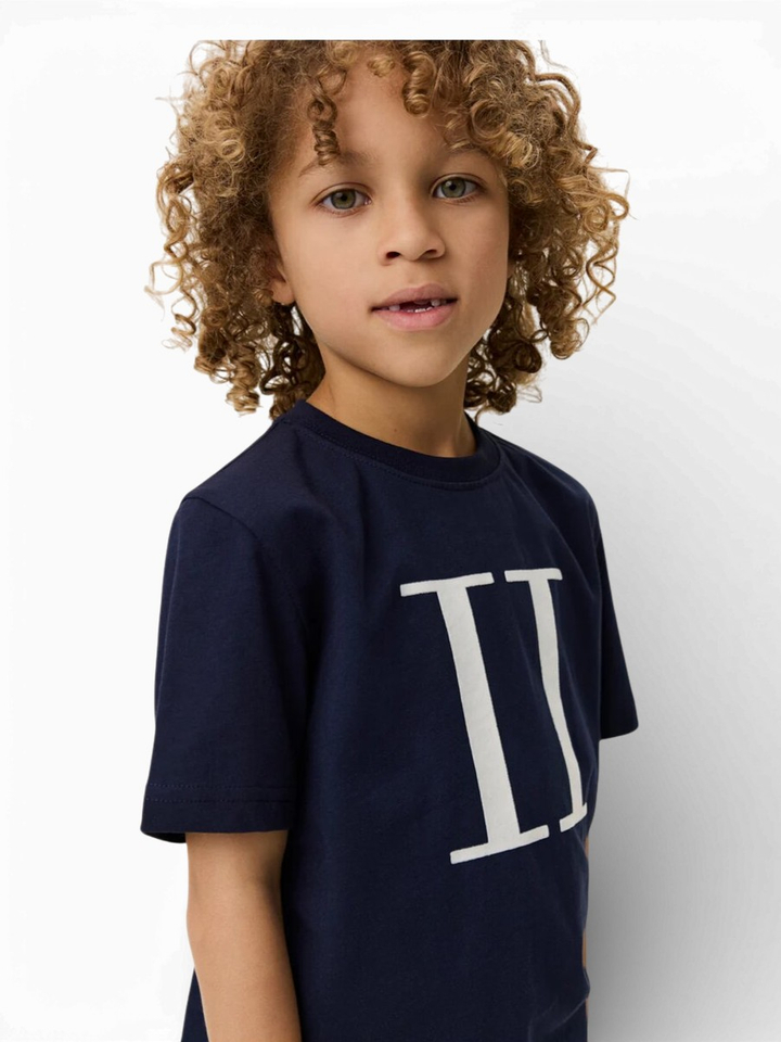 Blauwe t-shirt met flock logo Les Deux