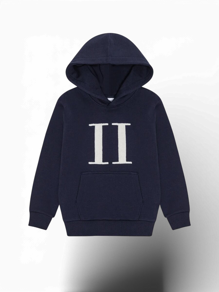 Blauwe sweater met kap logo Les Deux