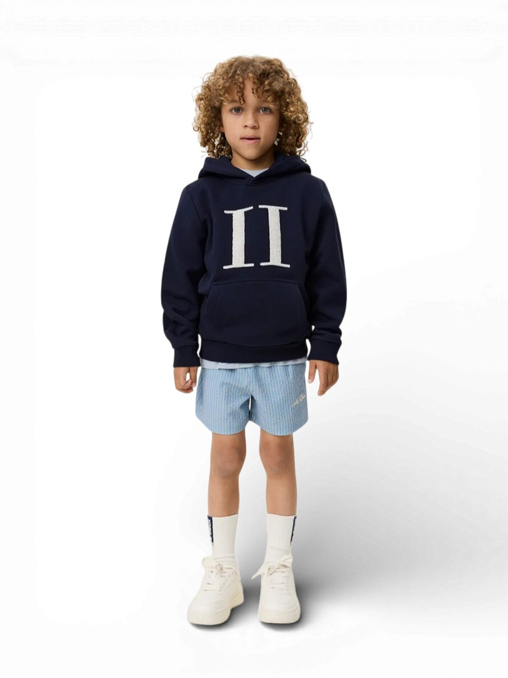 Blauwe sweater met kap logo Les Deux