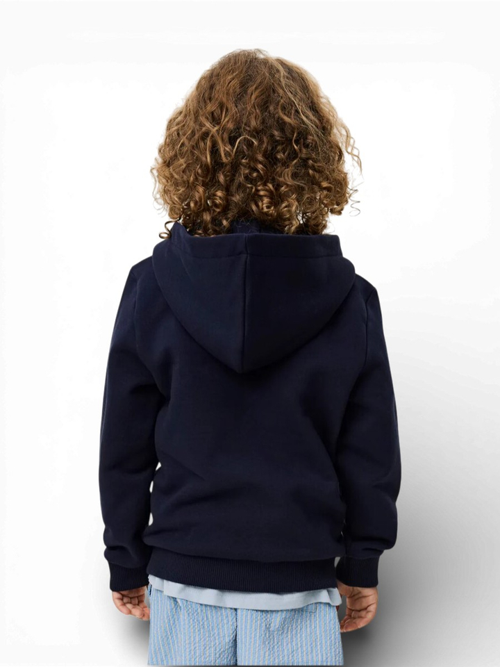 Blauwe sweater met kap logo Les Deux
