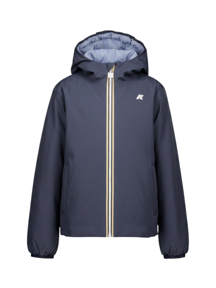 Donkerblauwe jas met capuchon Jack Warm Double K-way
