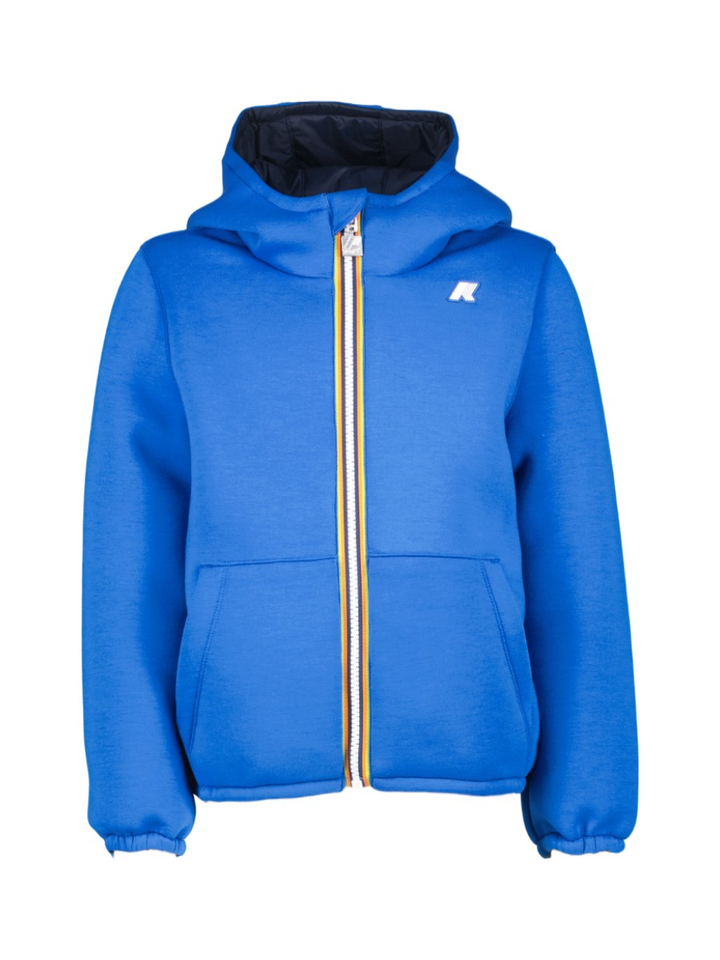 Blauwe omkeerbare jas met rits en kap P. Jack Spacer K-Way