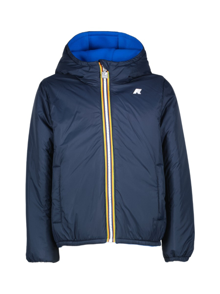 Blauwe omkeerbare jas met rits en kap P. Jack Spacer K-Way