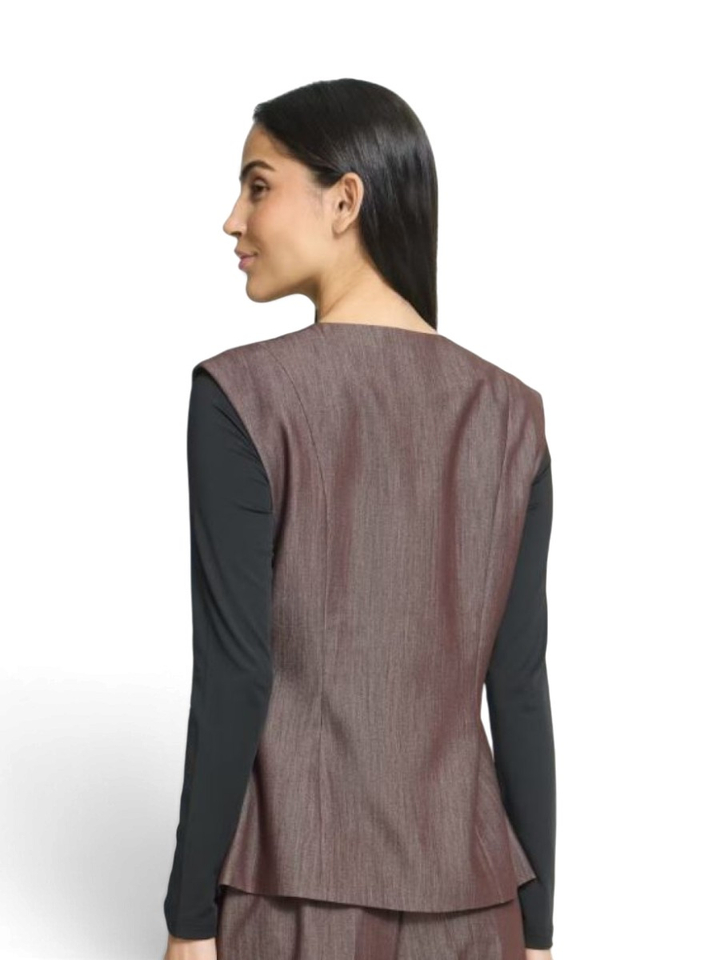 Donkerbruine gilet met knoopsluiting Jumi Ichi