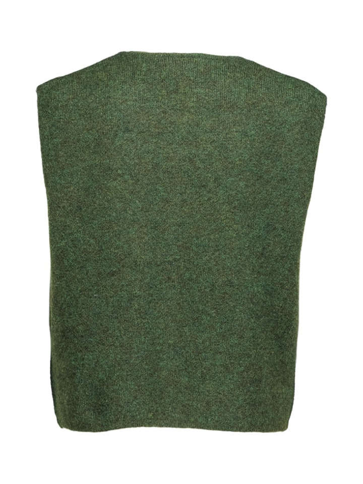Kakigroene gilet zonder mouwen Panora Ichi