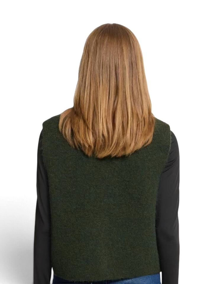 Kakigroene gilet zonder mouwen Panora Ichi 