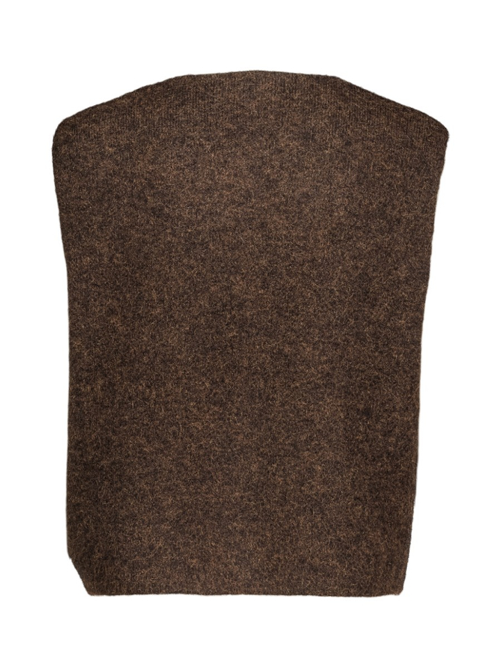 Donkerbruine gilet zonder mouwen Panora Ichi