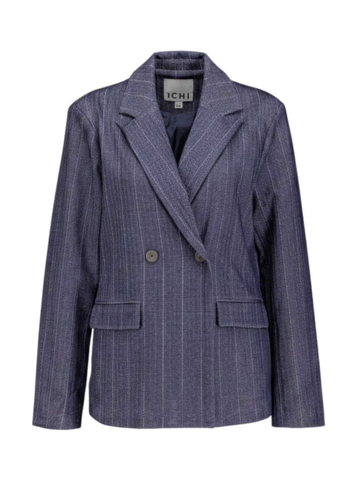 Blauwe gestreepte blazer Kate Pinelle Ichi