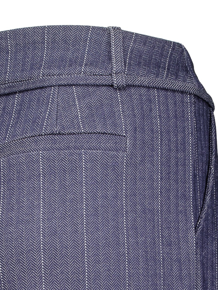 Blauwe broek met witte verticale strepen en bijpassende ceinture KATE PINELLE Ichi