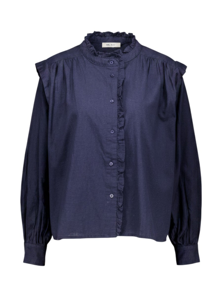 Blauwe blouse met knopen GINOLA Ichi