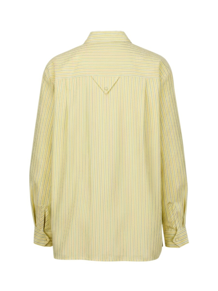 Lichtgeel gestreepte hemdblouse met borstzakdetail Riani 
