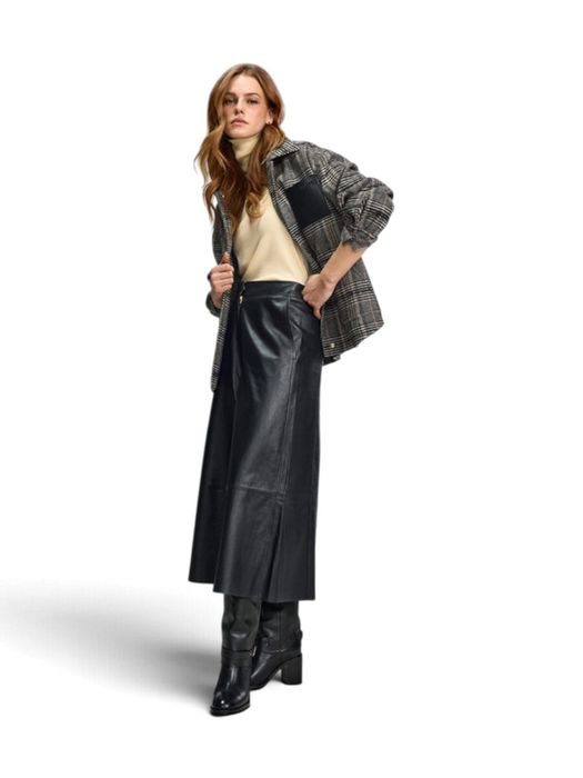 Grijze leder broek 7/8 Riani
