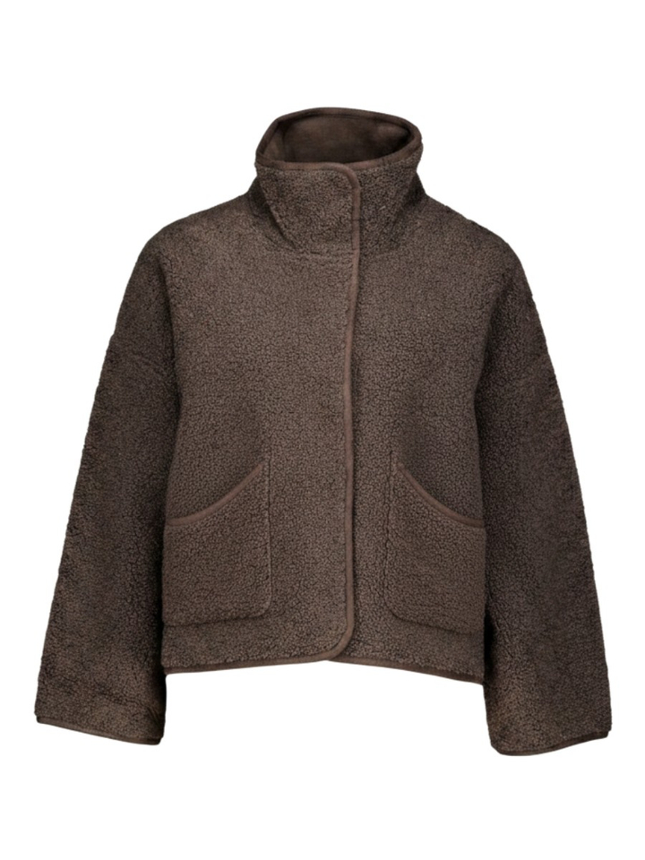 Bruine teddy jas Jill Knit-Ted