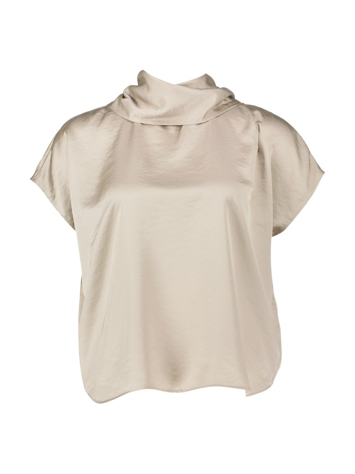 Beige bloes met strik Mira Top Knit-Ted