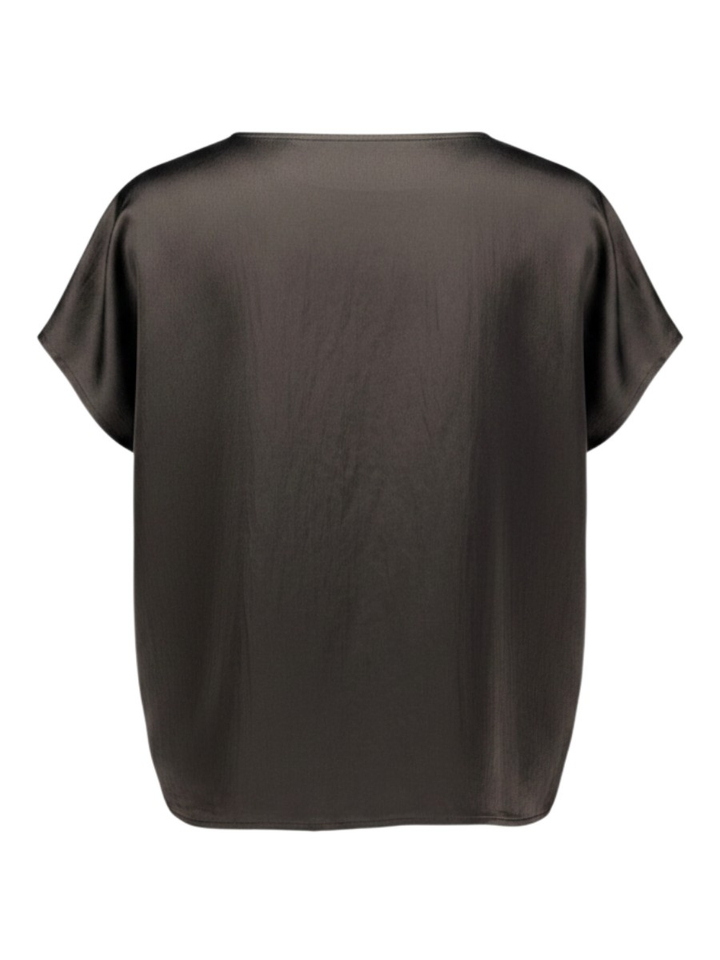 Bruin kleurige bloes korte mouw Hilde Knit-Ted