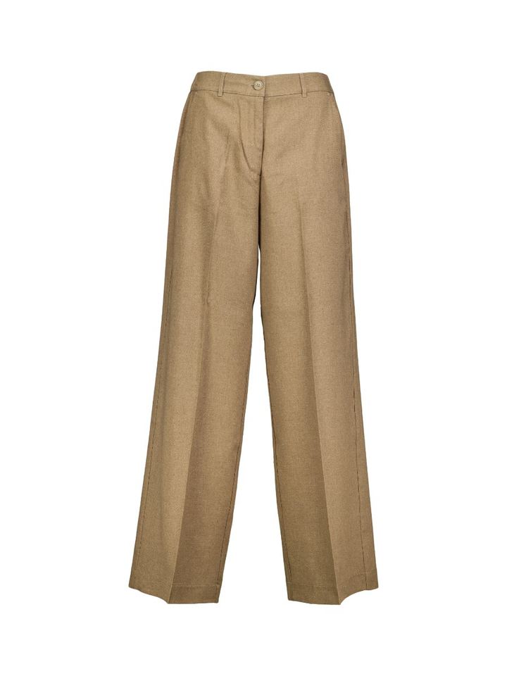 Beige wijde broek Sofy Knit-Ted