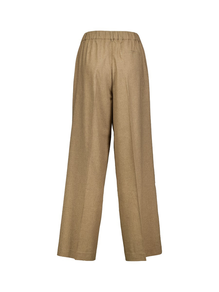 Beige wijde broek Sofy Knit-Ted