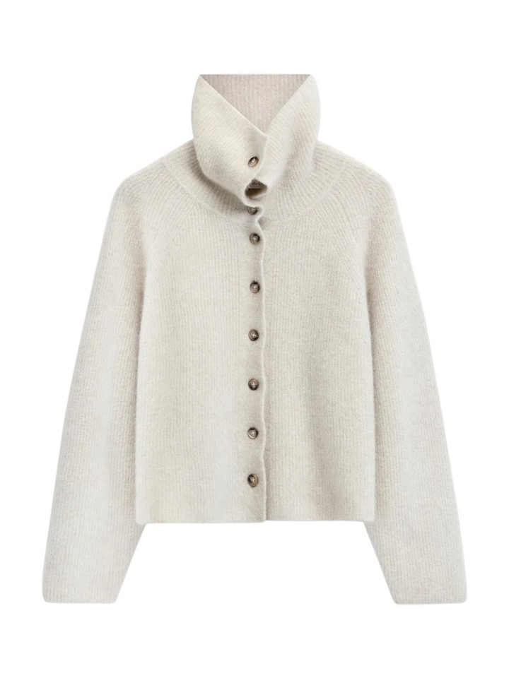 Beige cardigan met knopen Milo Knit-Ted