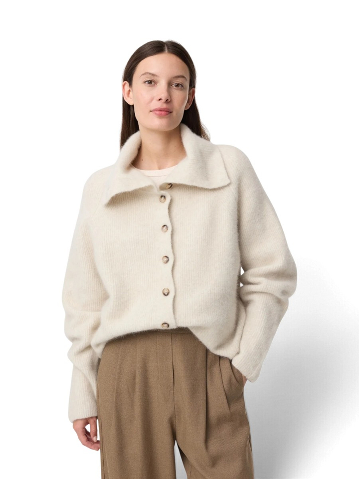 Beige cardigan met knopen Milo Knit-Ted