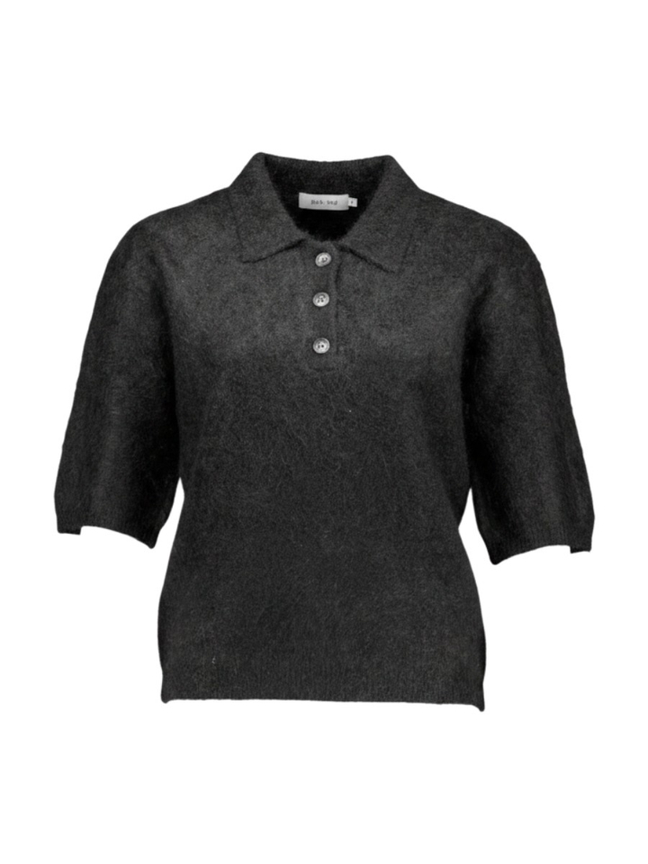 Zwarte polo trui korte mouw Sherman Knit-Ted