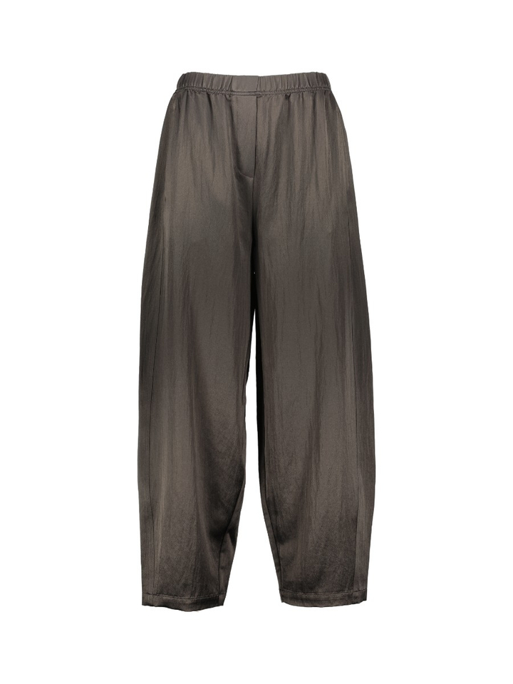 Bruinachtige barrel broek met elastische taille in suèdelook Camden Pants