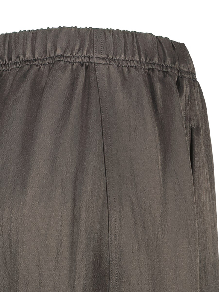 Bruinachtige barrel broek met elastische taille in suèdelook Camden Pants