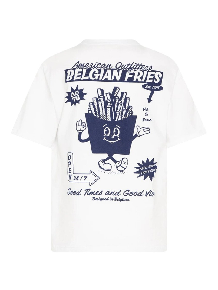 Witte katoenen T-shirt met opdruk AO76