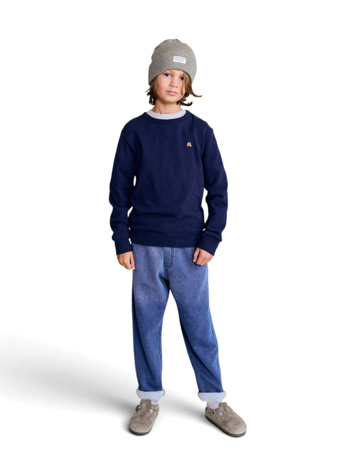  Blauwe sweater met ronde hals AO