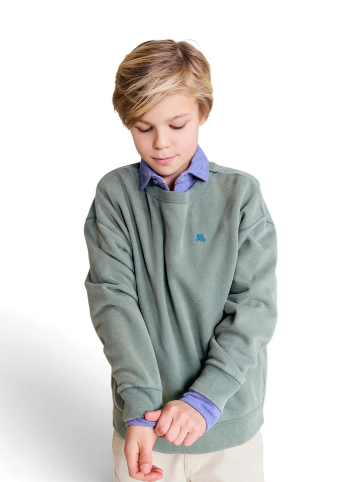 Groene sweater met ronde hals AO
