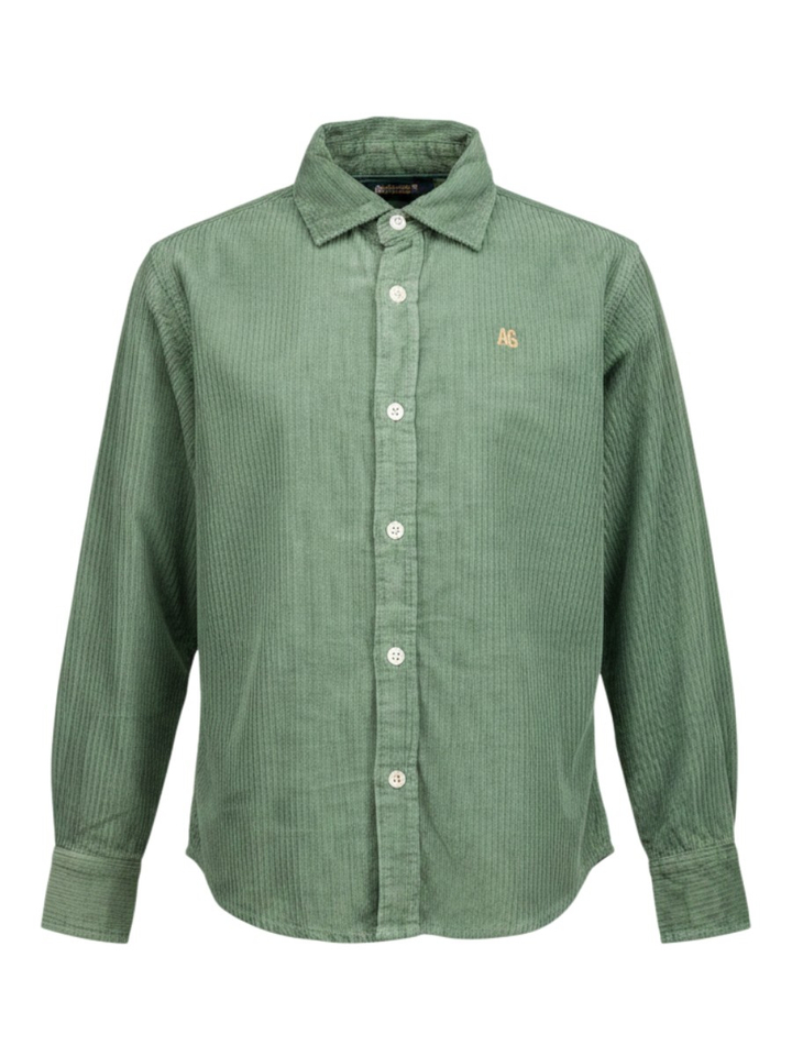 Groene ribfluwelen hemd AO76