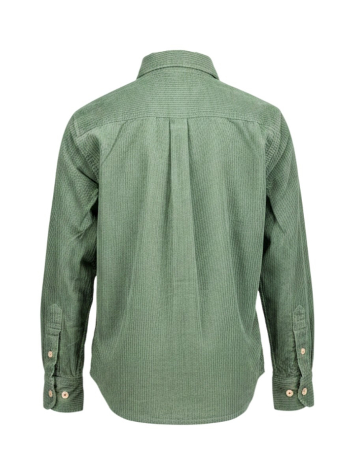 Groene ribfluwelen hemd AO76