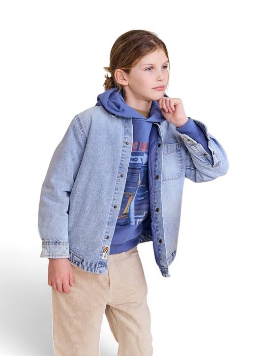 Lichtblauwe denim jas AO76