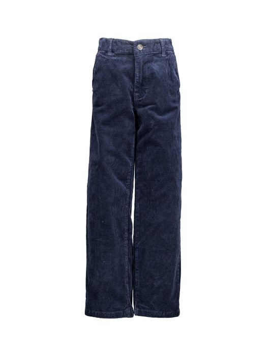 Blauwe relaxed fit broek in ribfluweel Ao76
