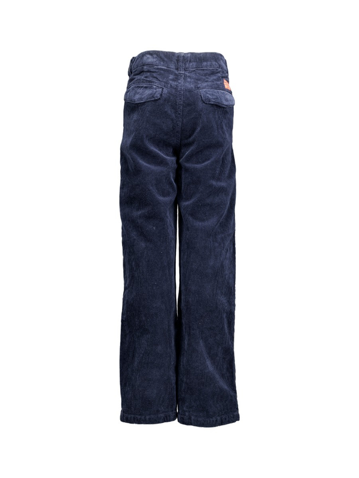 Blauwe relaxed fit broek in ribfluweel Ao76