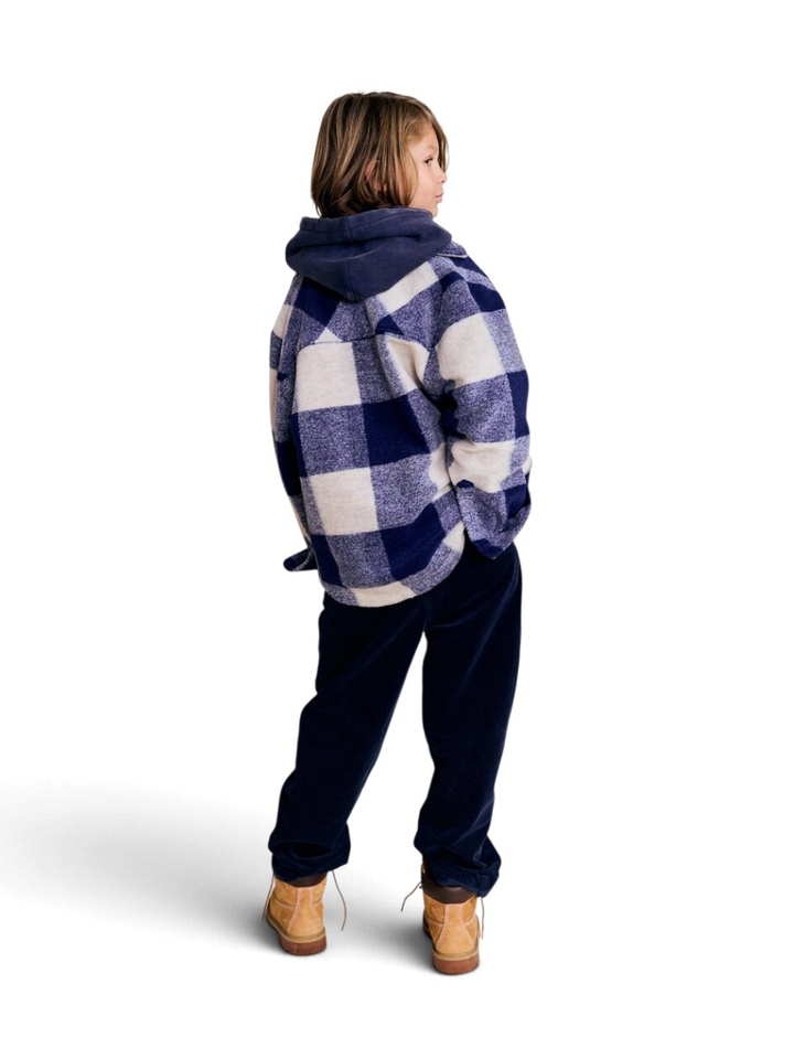 Blauwe relaxed fit broek in ribfluweel Ao76