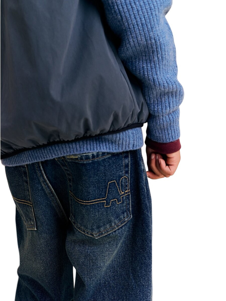 Blauwe relaxed fit jeans AO76
