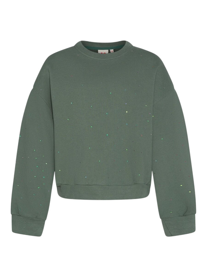 Groene sweater met strass AO76