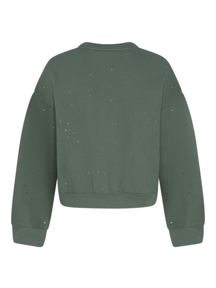 Groene sweater met strass AO76