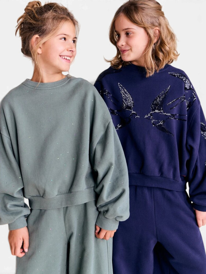 Groene sweater met strass AO76