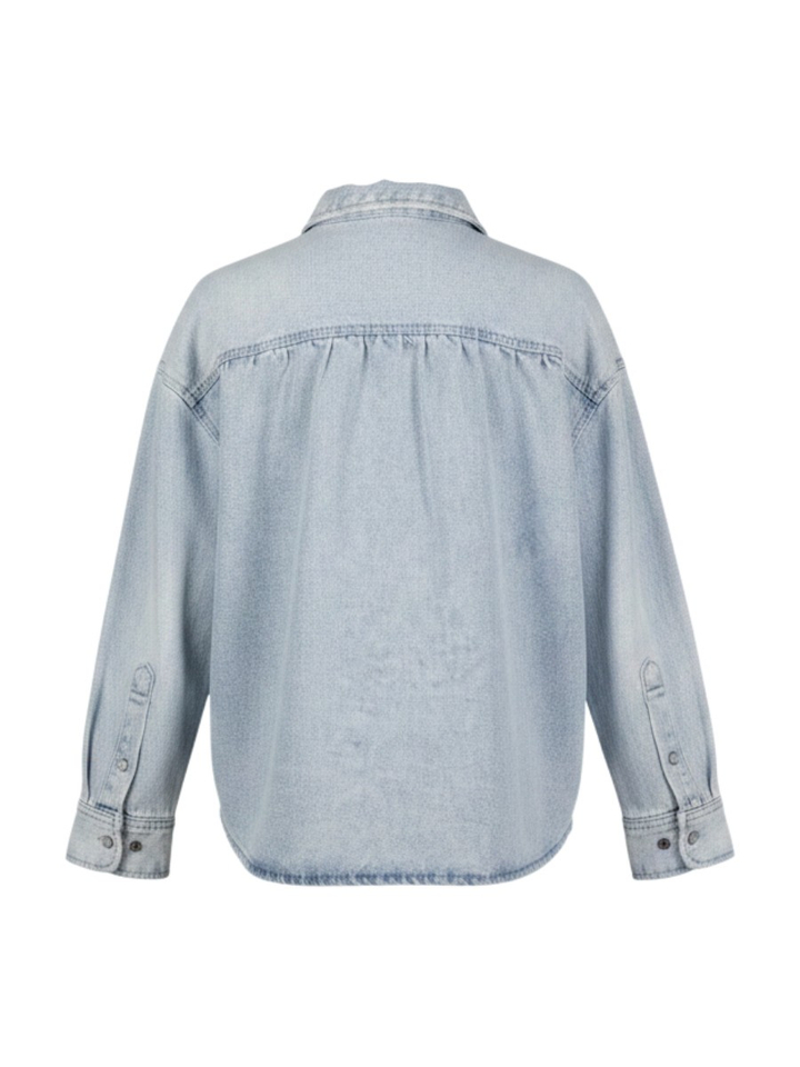 Lichtblauwe oversized jeans bloes AO76