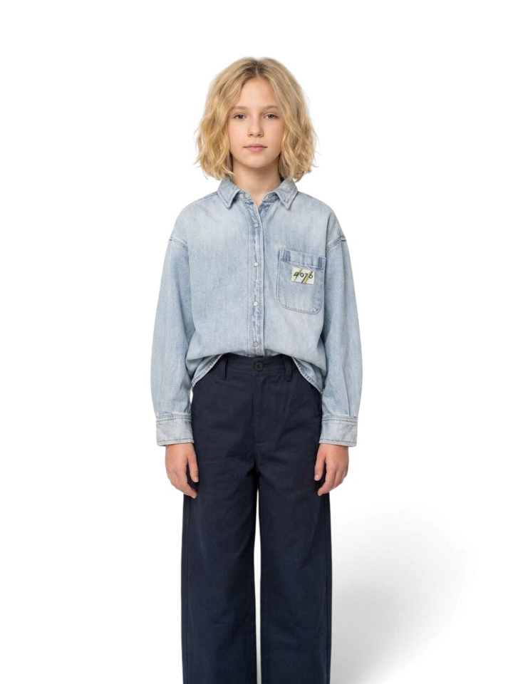 Lichtblauwe oversized jeans bloes AO76