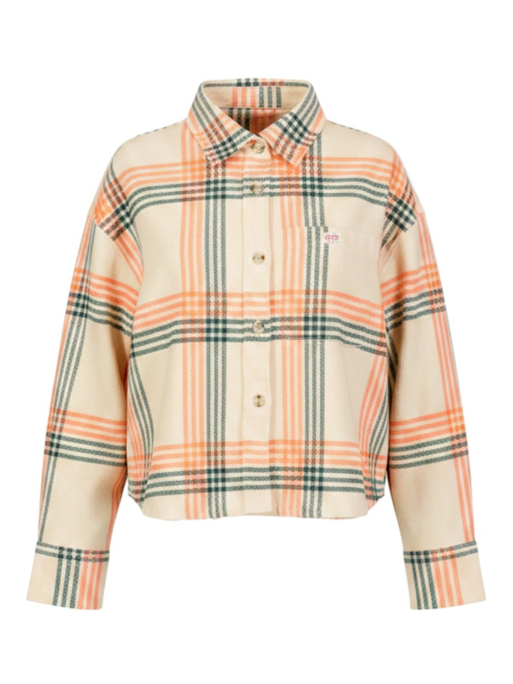 Felroze/groene geruiten blouse AO Girls