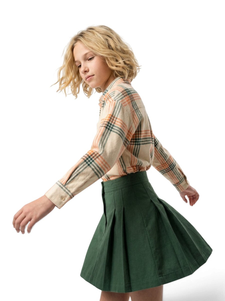 Felroze/groene geruiten blouse AO Girls