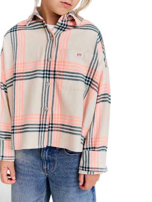 Felroze/groene geruiten blouse AO Girls