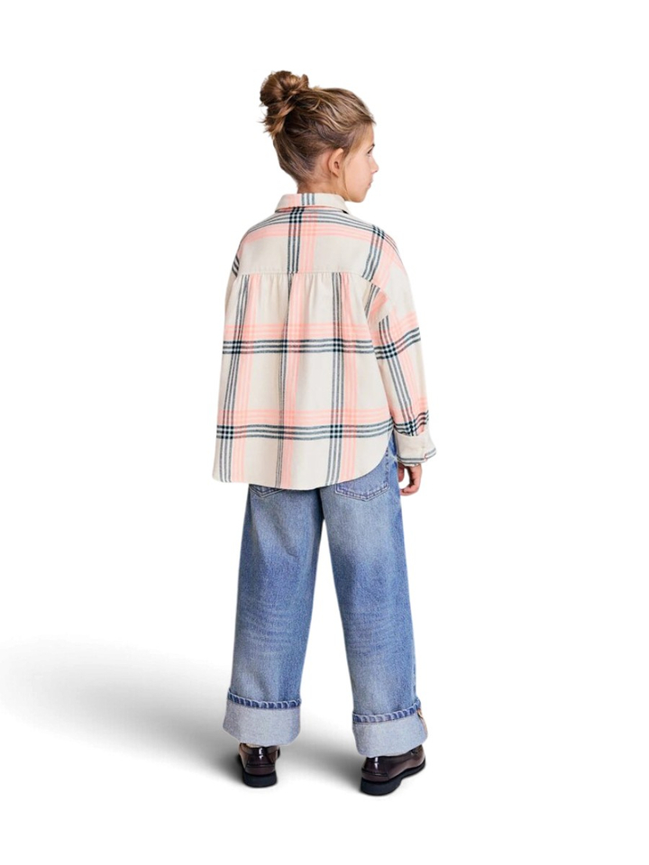 Felroze/groene geruiten blouse AO Girls