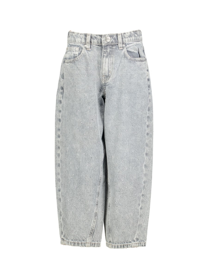 Grijze ballon fit jeans met strass AO76