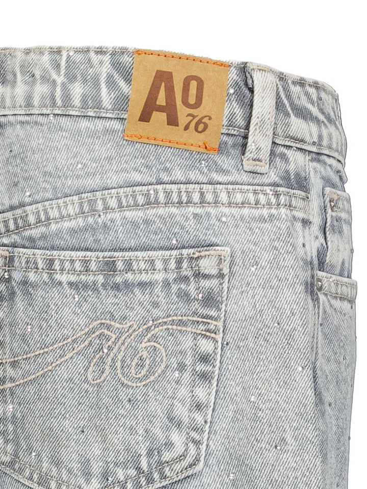 Grijze ballon fit jeans met strass AO76